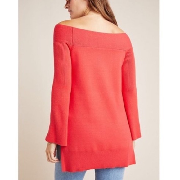 Anthropologie Elise Ribbed Tunic In Red - Picture 3 of 9